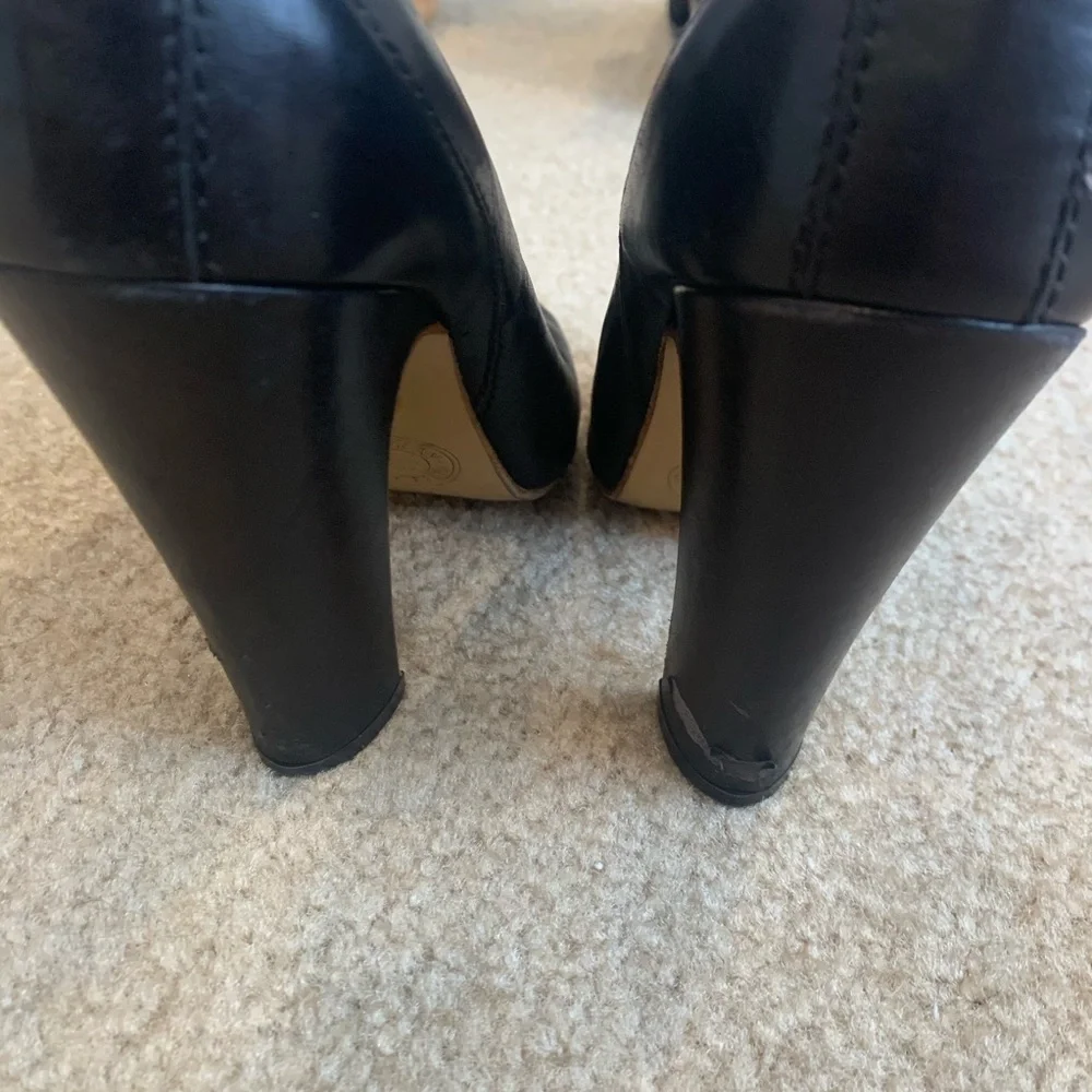 Guillaume Hinfray leather black peep toe booties - Picture 5 of 5
